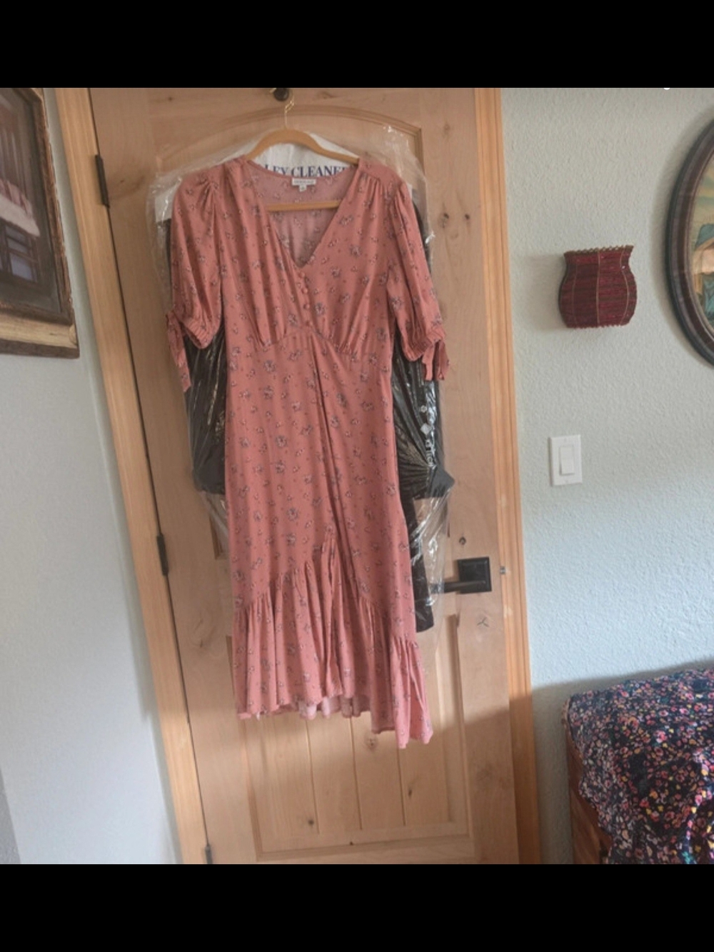 Luxology Dusty Rose Floral Midi Dress